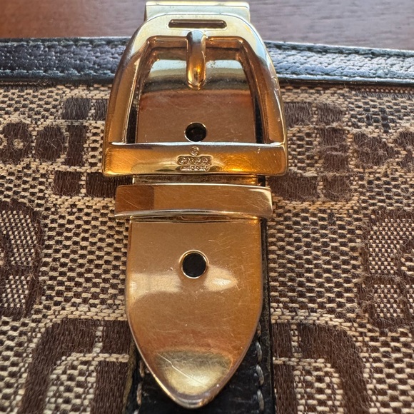 Gucci Vintage Horse-bit Brown Canvas w/ Blue Leather Long Wallet W/ COA & Dustie - Picture 2 of 16